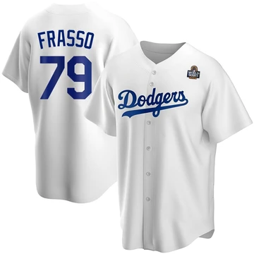 Men's Los Angeles Dodgers Nick Frasso ＃79 White Replica Home 2024 World Series Jersey