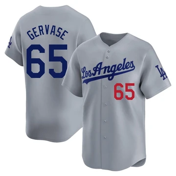 Men's Los Angeles Dodgers Paul Gervase ＃65 Gray Limited Away Jersey