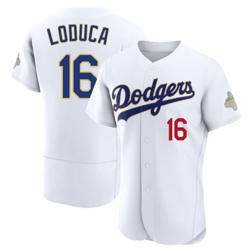 Men's Los Angeles Dodgers Paul Loduca ＃16 Gold Authentic White 2026 Collection Jersey