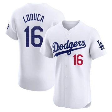 Men's Los Angeles Dodgers Paul Loduca ＃16 White Elite Home Jersey