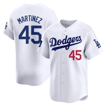 Men's Los Angeles Dodgers Pedro Martinez ＃45 White Limited 2024 World Tour Seoul Series Home Jersey