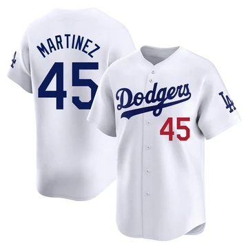 Men's Los Angeles Dodgers Pedro Martinez ＃45 White Limited Home Jersey