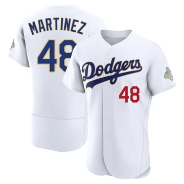 Men's Los Angeles Dodgers Ramon Martinez ＃48 Gold Authentic White 2026 Collection Jersey