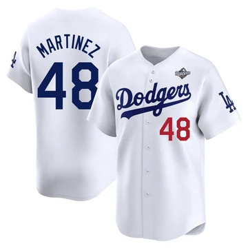 Men's Los Angeles Dodgers Ramon Martinez ＃48 White Limited Home 2025 World Series Jersey