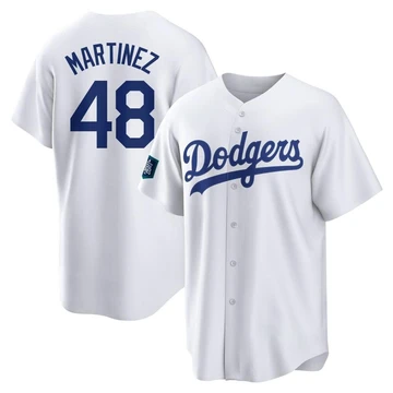 Men's Los Angeles Dodgers Ramon Martinez ＃48 White Replica 2024 World Tour Seoul Series Home Jersey
