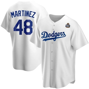 Men's Los Angeles Dodgers Ramon Martinez ＃48 White Replica Home 2024 World Series Jersey