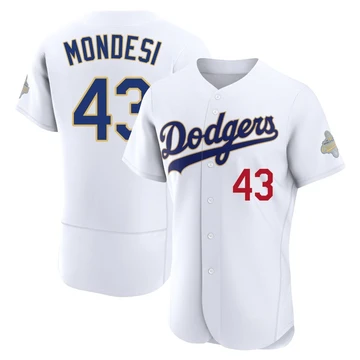 Men's Los Angeles Dodgers Raul Mondesi ＃43 Gold Authentic White 2026 Collection Jersey