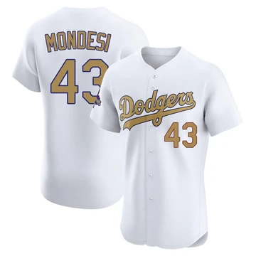 Men's Los Angeles Dodgers Raul Mondesi ＃43 Gold Elite White 2025 Collection Jersey