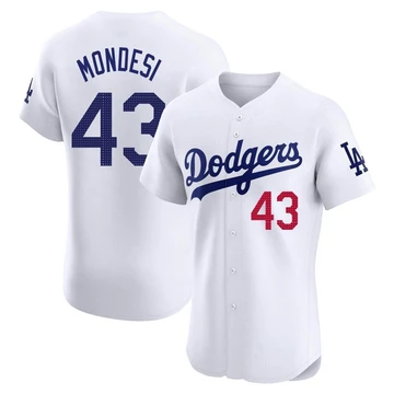 Men's Los Angeles Dodgers Raul Mondesi ＃43 White Elite Home Jersey