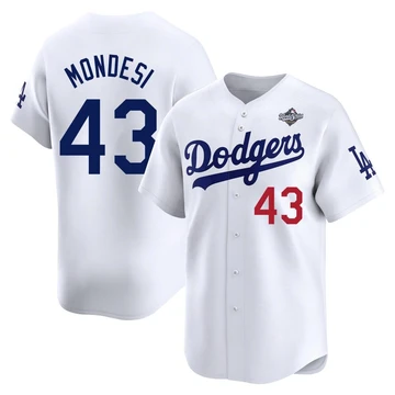 Men's Los Angeles Dodgers Raul Mondesi ＃43 White Limited Home 2025 World Series Jersey