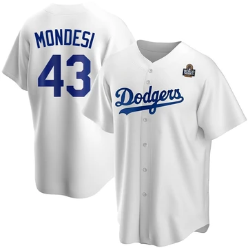 Men's Los Angeles Dodgers Raul Mondesi ＃43 White Replica Home 2024 World Series Jersey