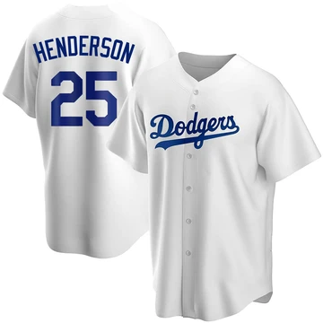 Men's Los Angeles Dodgers Rickey Henderson ＃25 White Replica Home Jersey