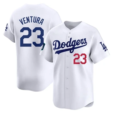 Men's Los Angeles Dodgers Robin Ventura ＃23 White Limited 2024 World Tour Seoul Series Home Jersey