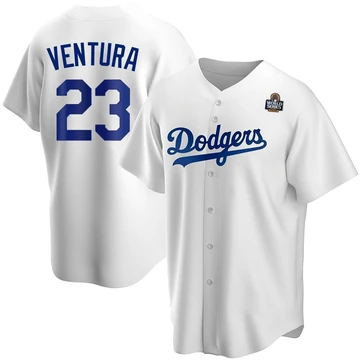 Men's Los Angeles Dodgers Robin Ventura ＃23 White Replica Home 2024 World Series Jersey