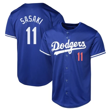 Men's Los Angeles Dodgers Roki Sasaki ＃11 Royal Limited Alternate Jersey
