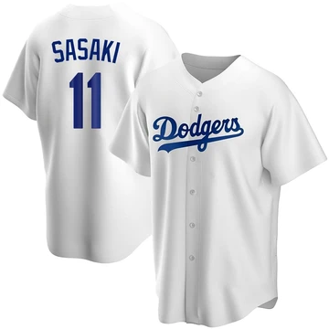 Men's Los Angeles Dodgers Roki Sasaki ＃11 White Replica Home Jersey