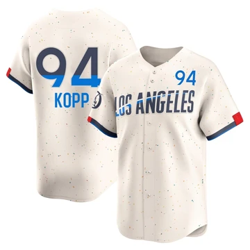 Men's Los Angeles Dodgers Ronan Kopp ＃94 Cream Limited 2024 City Connect Jersey
