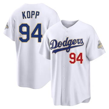 Men's Los Angeles Dodgers Ronan Kopp ＃94 Gold Limited White 2026 Collection Stadium Jersey