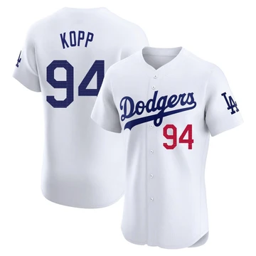 Men's Los Angeles Dodgers Ronan Kopp ＃94 White Elite Home Jersey