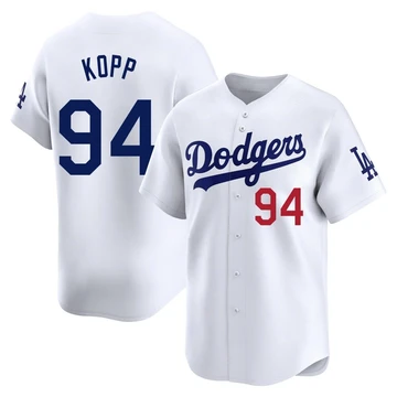 Men's Los Angeles Dodgers Ronan Kopp ＃94 White Limited Home Jersey