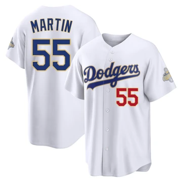 Men's Los Angeles Dodgers Russell Martin ＃55 Gold Limited White 2026 Collection Stadium Jersey