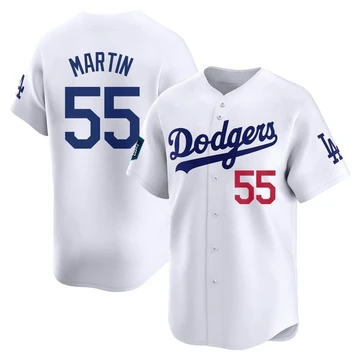 Men's Los Angeles Dodgers Russell Martin ＃55 White Limited 2024 World Tour Seoul Series Home Jersey