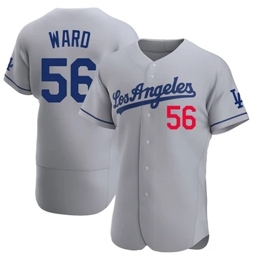 Men's Los Angeles Dodgers Ryan Ward ＃56 Gray Authentic Away Jersey