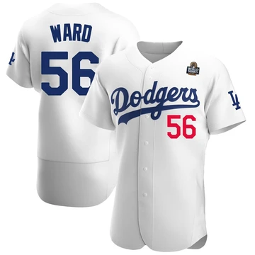 Men's Los Angeles Dodgers Ryan Ward ＃56 White Authentic Home Official 2024 World Series Jersey