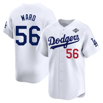 Men's Los Angeles Dodgers Ryan Ward ＃56 White Limited Home 2025 World Series Jersey
