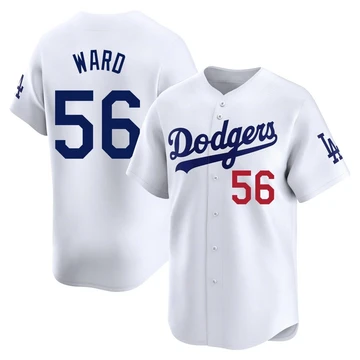 Men's Los Angeles Dodgers Ryan Ward ＃56 White Limited Home Jersey