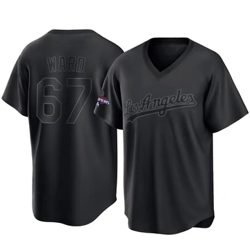 Men's Los Angeles Dodgers Ryan Ward ＃67 Black Replica Pitch Fashion 2024 World Series Champions Jersey