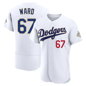 Men's Los Angeles Dodgers Ryan Ward ＃67 Gold Authentic White 2026 Collection Jersey