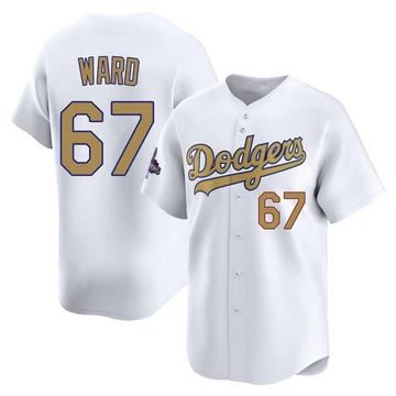 Men's Los Angeles Dodgers Ryan Ward ＃67 Gold Limited White 2025 Collection Jersey