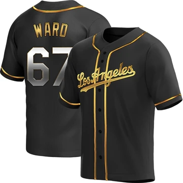 Men's Los Angeles Dodgers Ryan Ward ＃67 Gold Replica Black en Alternate Jersey