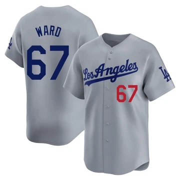 Men's Los Angeles Dodgers Ryan Ward ＃67 Gray Limited Away Jersey