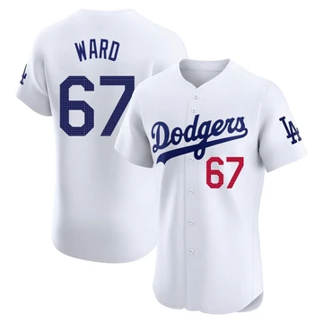 Men's Los Angeles Dodgers Ryan Ward ＃67 White Elite Home Jersey