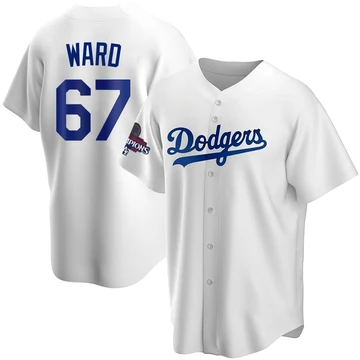 Men's Los Angeles Dodgers Ryan Ward ＃67 White Replica Home 2024 World Series Champions Jersey