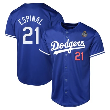Men's Los Angeles Dodgers Santiago Espinal ＃21 Royal Limited Alternate 2024 World Series Jersey