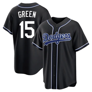 Men's Los Angeles Dodgers Shawn Green ＃15 Black Replica Fashion Out Jersey