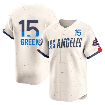 Men's Los Angeles Dodgers Shawn Green ＃15 Cream Limited 2024 City Connect World Series Champions Jersey