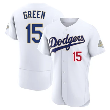 Men's Los Angeles Dodgers Shawn Green ＃15 Gold Authentic White 2026 Collection Jersey
