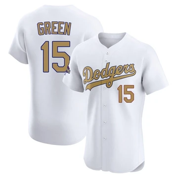 Men's Los Angeles Dodgers Shawn Green ＃15 Gold Elite White 2025 Collection Jersey