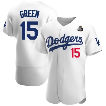 Men's Los Angeles Dodgers Shawn Green ＃15 White Authentic Home Official 2024 World Series Jersey