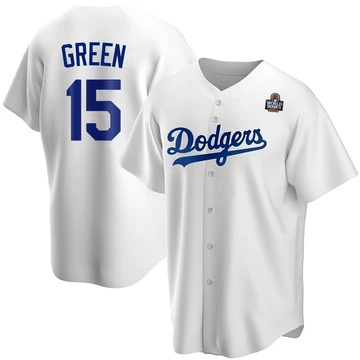 Men's Los Angeles Dodgers Shawn Green ＃15 White Replica Home 2024 World Series Jersey