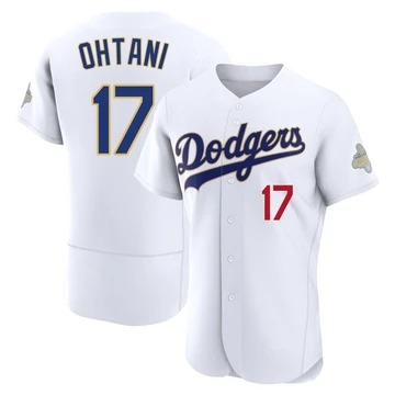 Men's Los Angeles Dodgers Shohei Ohtani ＃17 Gold Authentic White 2026 Collection Jersey