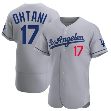 Men's Los Angeles Dodgers Shohei Ohtani ＃17 Gray Authentic Away Jersey