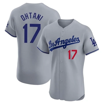 Men's Los Angeles Dodgers Shohei Ohtani ＃17 Gray Elite Road Jersey