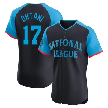 Men's Los Angeles Dodgers Shohei Ohtani ＃17 Navy Elite National League 2024 All-Star Game Jersey