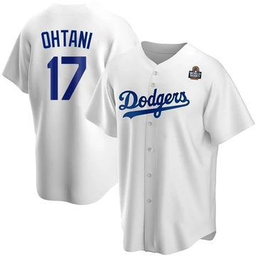 Men's Los Angeles Dodgers Shohei Ohtani ＃17 White Replica Home 2024 World Series Jersey