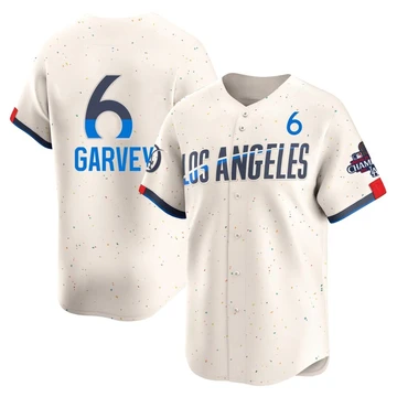 Men's Los Angeles Dodgers Steve Garvey ＃6 Cream Limited 2024 City Connect World Series Champions Jersey